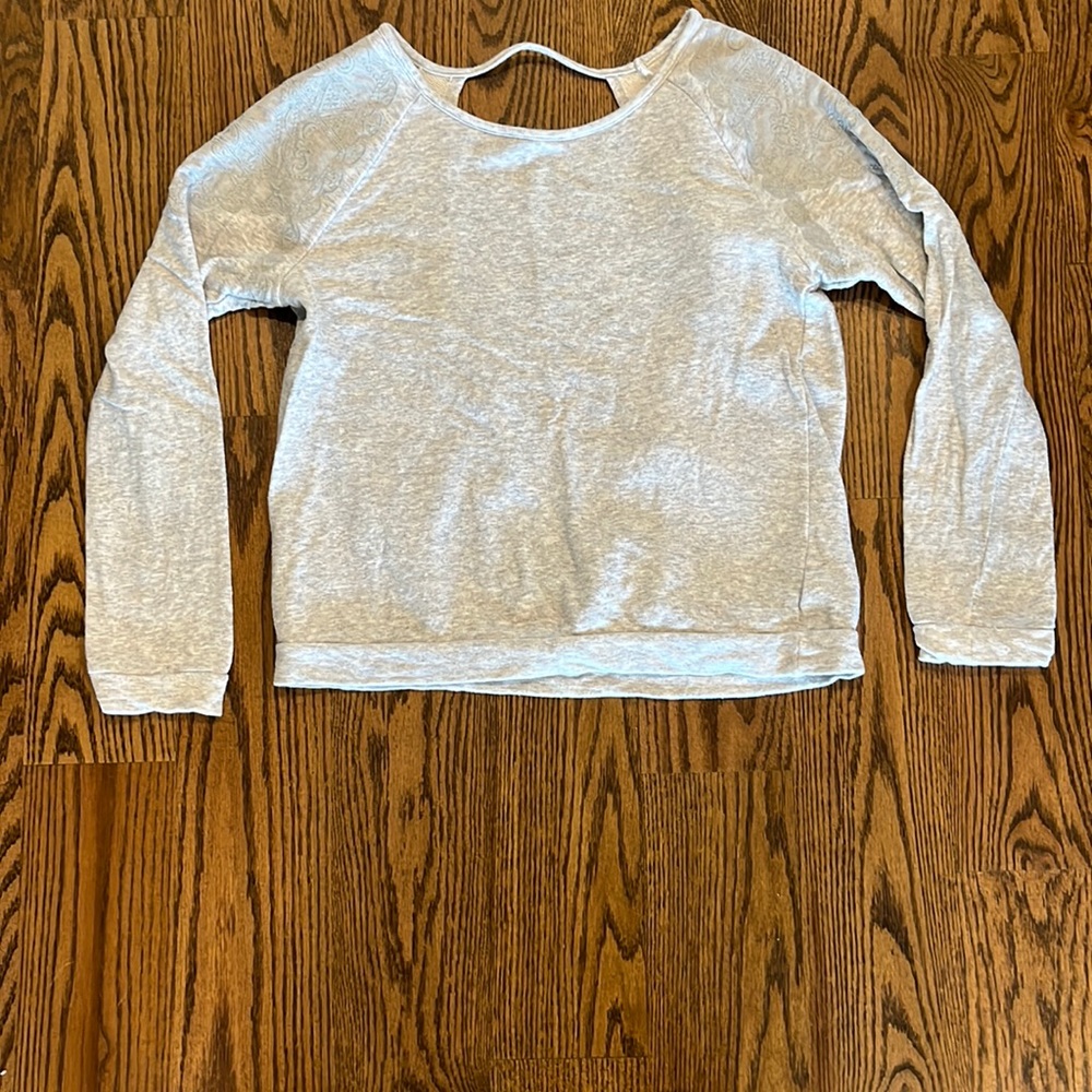 Alpha Open-Back Gray Sweatshirt